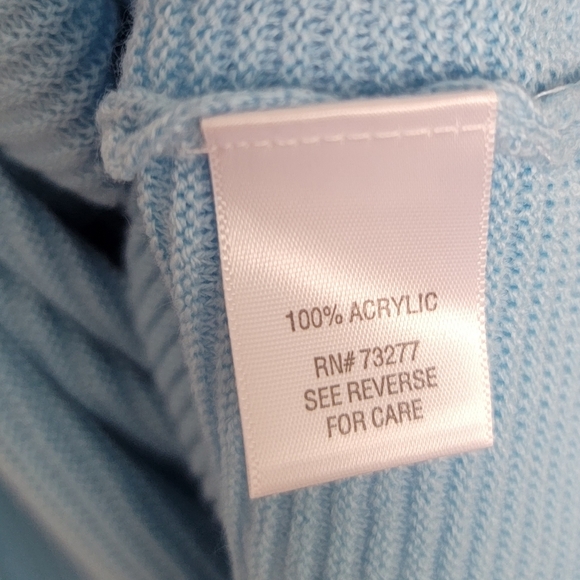 Croft & Barrow Baby Blue Ribbed Sweater Size XL - Picture 7 of 8